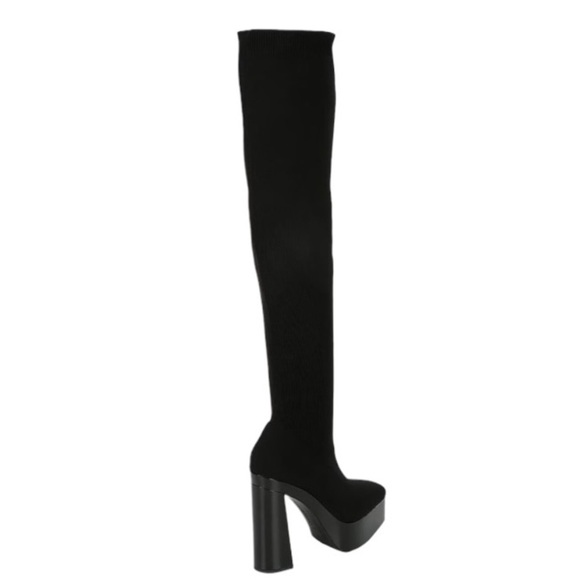 Gianni Bini JARVIS Stretch Knit Over-the-Knee Platform Boots Black Size 6 NEW - Picture 5 of 13